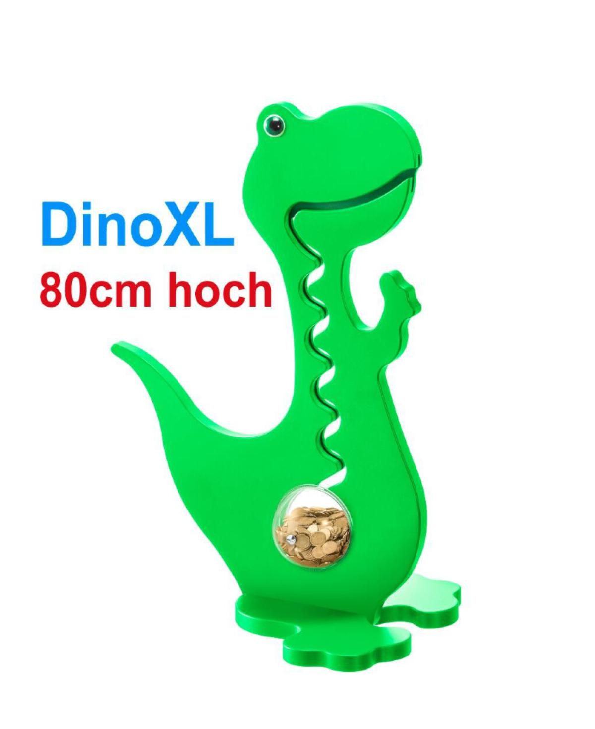 BigBellyBank DinoXL Kugelbahn-Spardose 80cm Gross in Grün einfarbig aus Holz