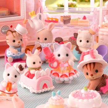Sylvanian Families Sammelfiguren Baby Kuchenparty Serie 13 / Thekendisplay
