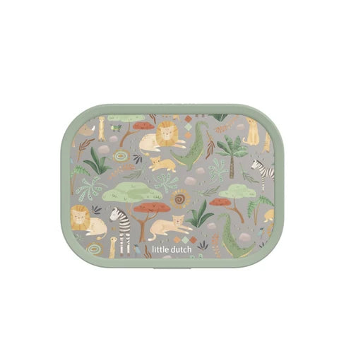 Little Dutch Stainless steel bento Lunchbox + Gabel Campus Safari Friends