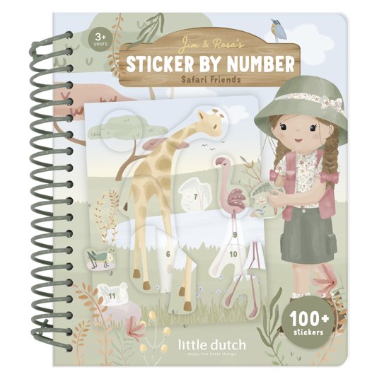 Little Dutch Stickerbuch Zahlen Safari Rosa