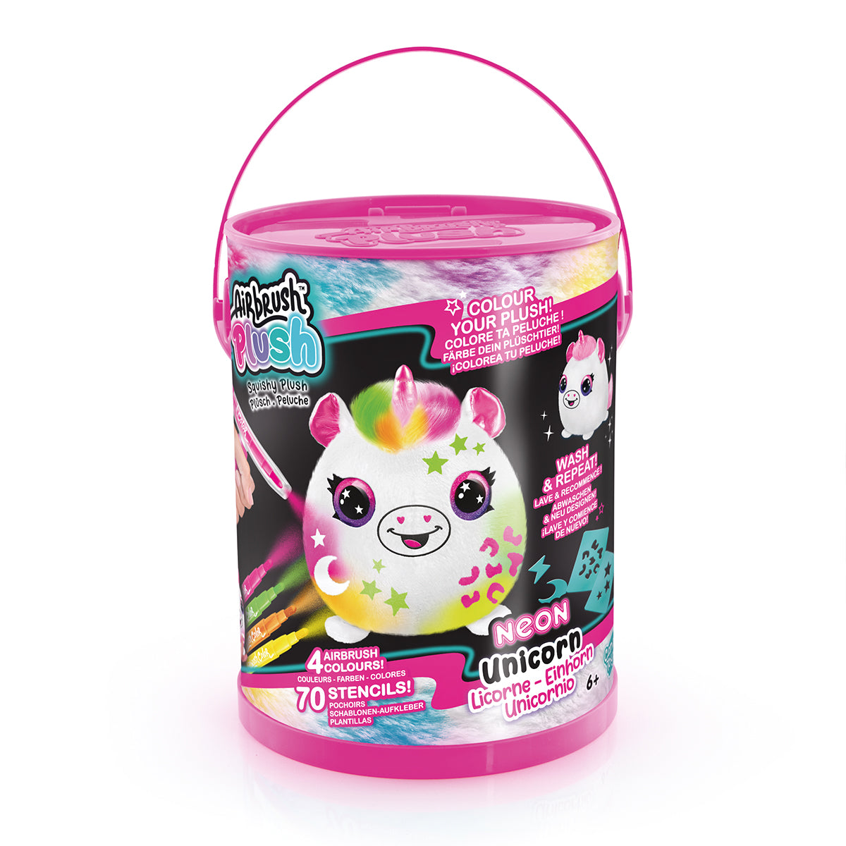 Canal Toys Airbrush Plush Neon Squish Pals Paint Can