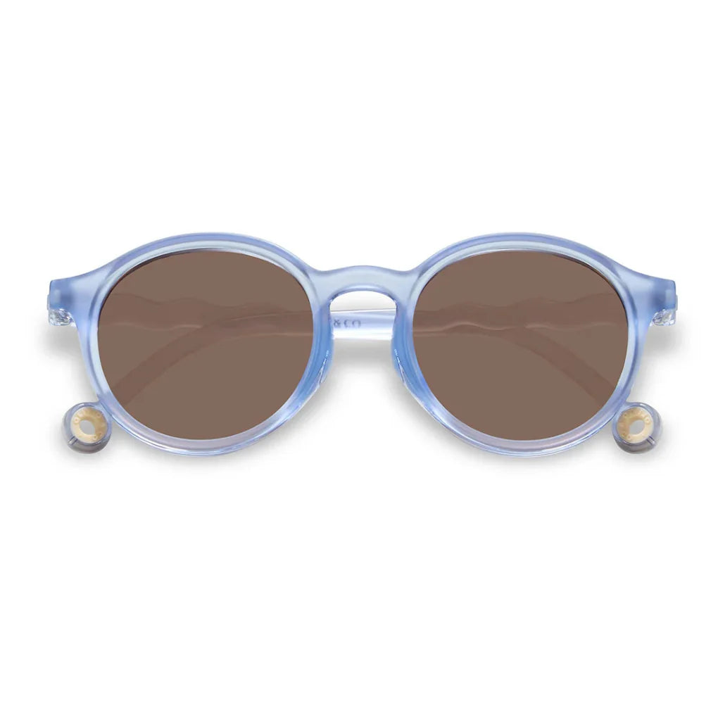 Olivo & Co KIDS Oval Sunglasses-Breakfast Art-Blueberry