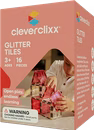Cleverclixx Glitter Tiles Pack Transparent/Rosa – 16 Teile