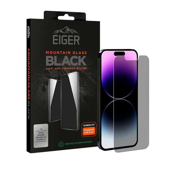 Eiger Mountain Glass Black iPhone 14/13/13 Pro