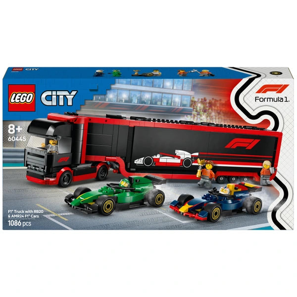 LEGO City F1 Transporter mit RB20 & AMR24 F1 Rennautos 60445