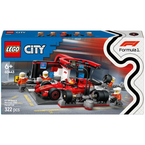 LEGO City F1 Boxenstopp mit Boxencrew und Ferrari Flitzer 60443