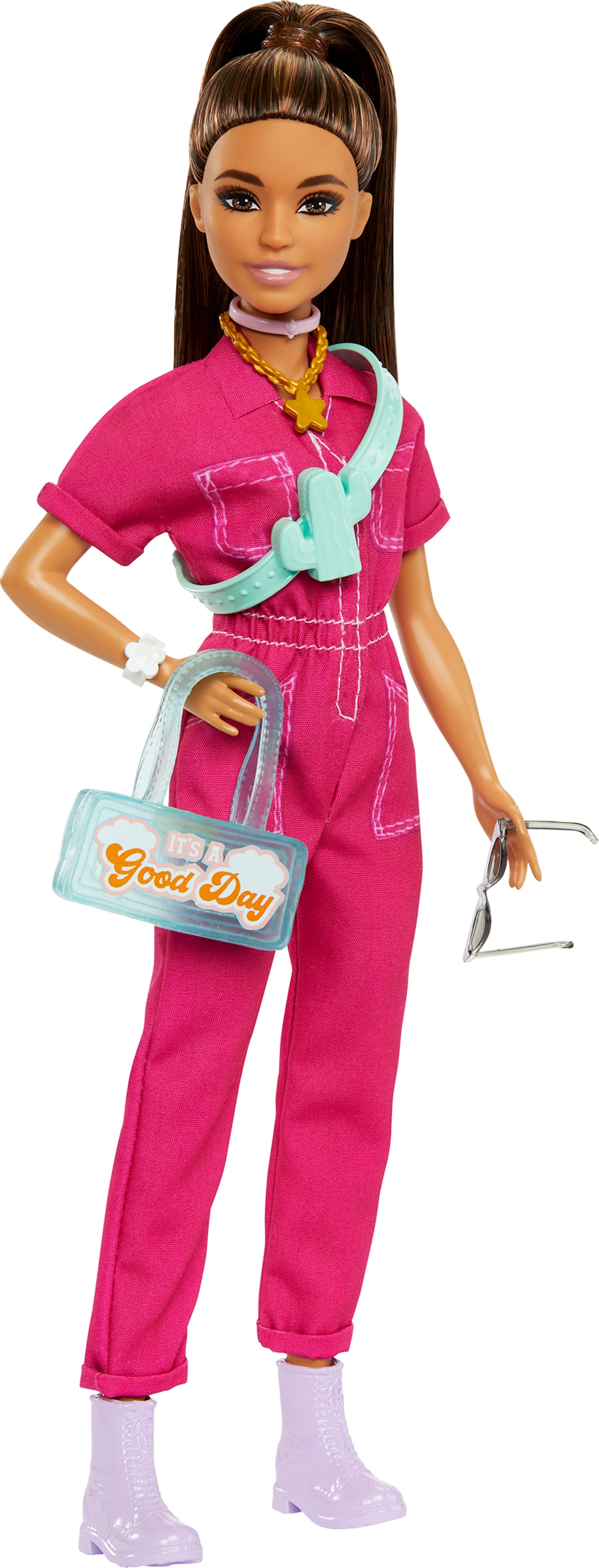 Barbie Day & Play pinker Overall Puppe