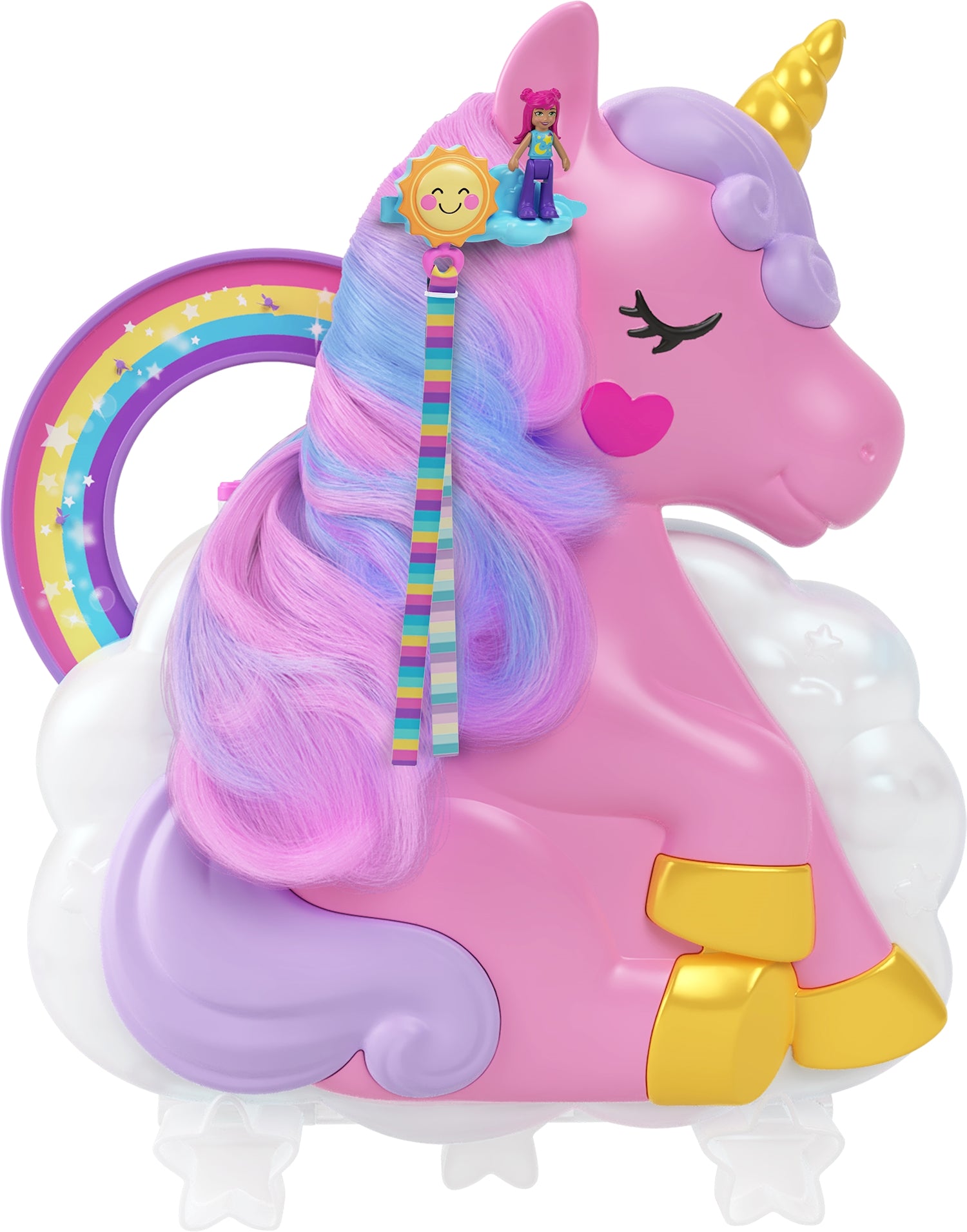 Polly Pocket Einhorn Haarspiel Schatulle