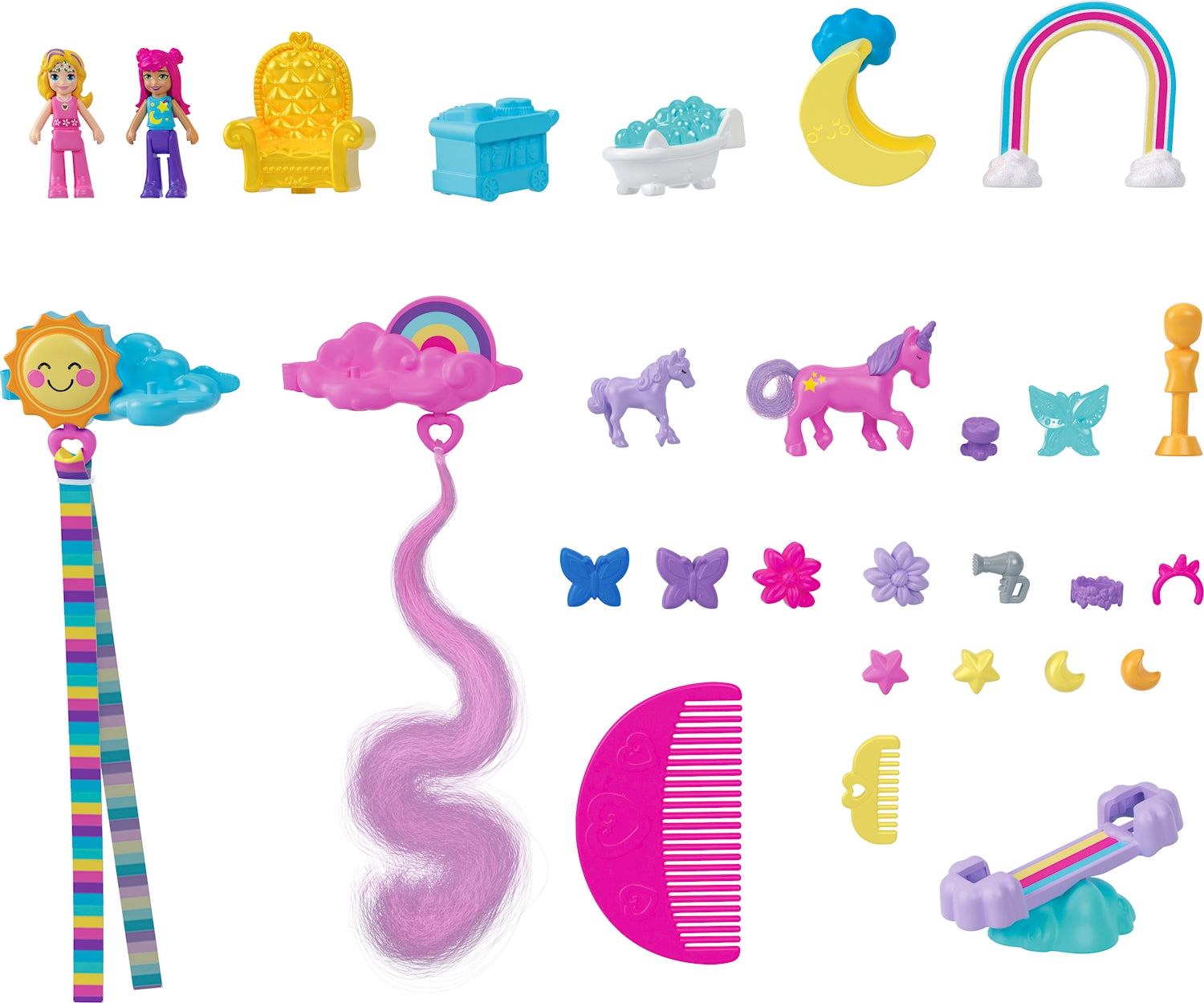Polly Pocket Einhorn Haarspiel Schatulle