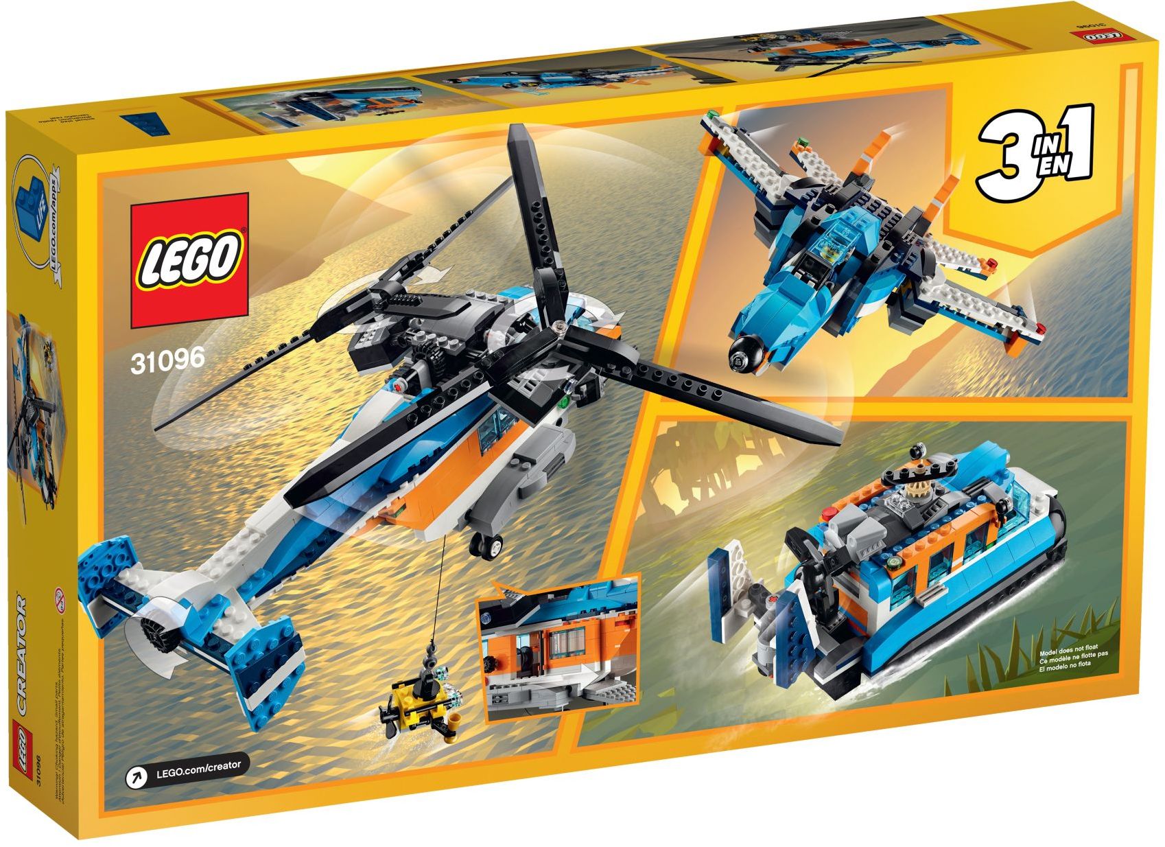 LEGO Creator L'hélicoptère à deux rotors 31096
