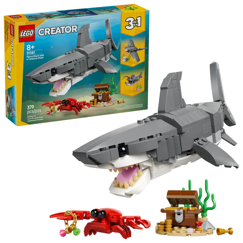LEGO Creator Wilder Hai mit Schatztruhe 31381