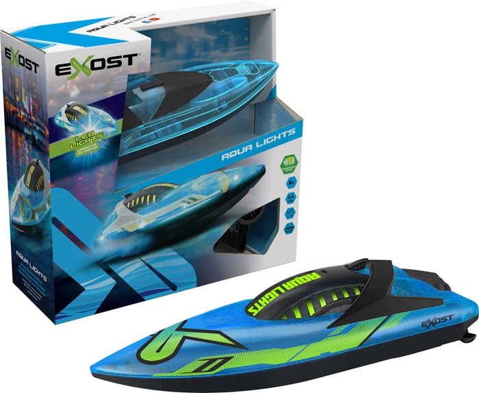 Silverlit Exost Boot Aqua Lights, 2.4 GHz Rennboot, Lichter, aufladbar, Batt. 4xAA exkl., ab 8 Jahren