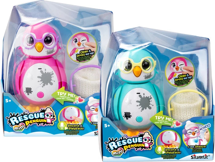 Silverlit Rescue Penguin Mini ass. (12) 3-fach assortiert, 11 cm, interaktiv, Batt. 1xAAA inkl., ab 5 Jahren