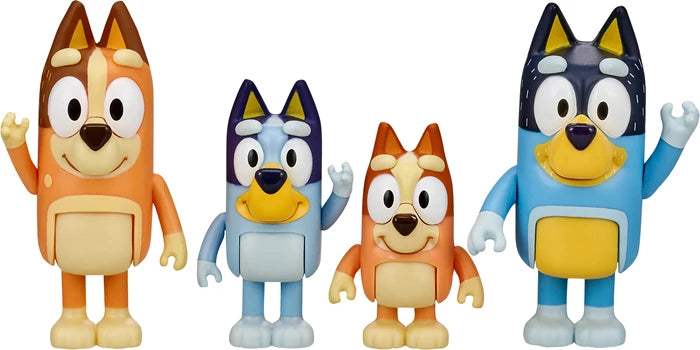 Bluey Figuren Viererpack Familie 4 bewegliche Figuren, ab 3 Jahren