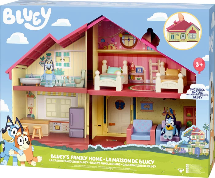 Bluey Spielhaus 4 Räume, 1 Bluey-Figur, Möbel, ab 3 Jahren