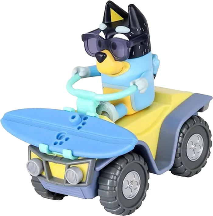 Bluey Strandbuggy Bandit-Figur, Fahrzeug, Surfbrett, ab 3 Jahren