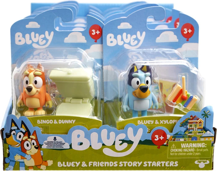 Bluey Story Starter Set assortierte Figur, Zubehörteil, Geschichtenkarte, ab 3 Jahren