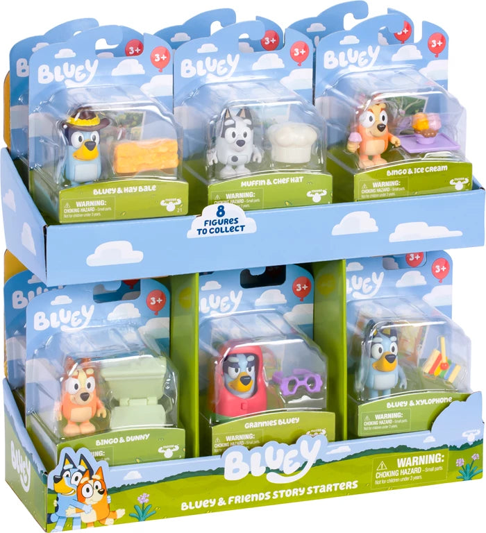 Bluey Story Starter Set II assortierte Figur, Zubehörteil, Geschichtenkarte, ab 3 Jahren