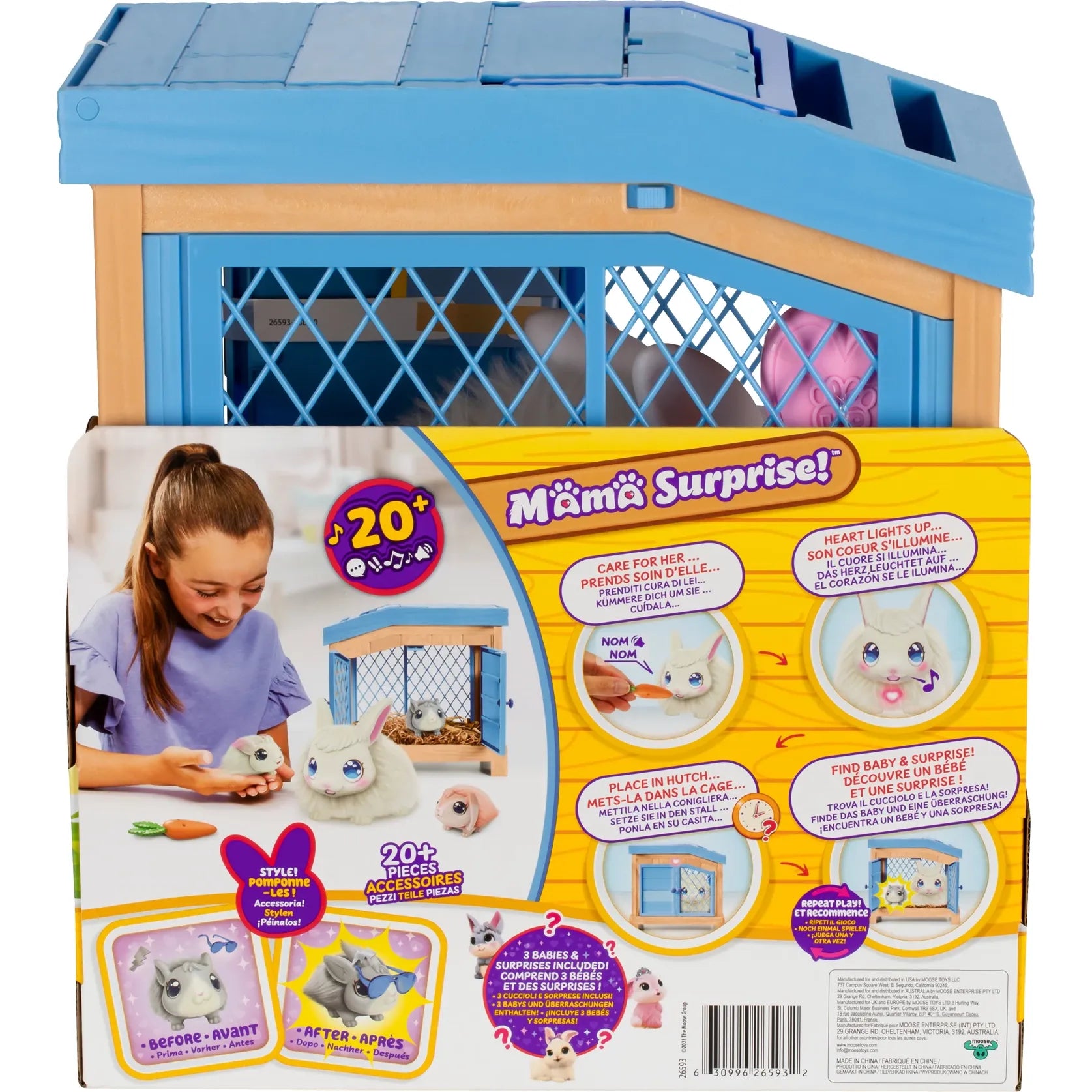 Little Life Pets Mama Surprise Hase Little Live Pets, Mama-Hase, 3 Babies, Stall, Zubehör