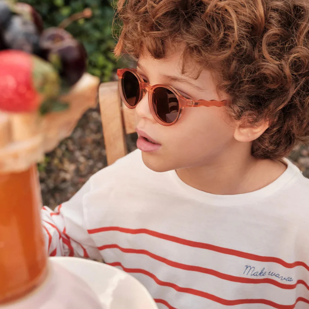 Olivo & Co KIDS Oval Sunglasses-Breakfast Art-Fig Pink