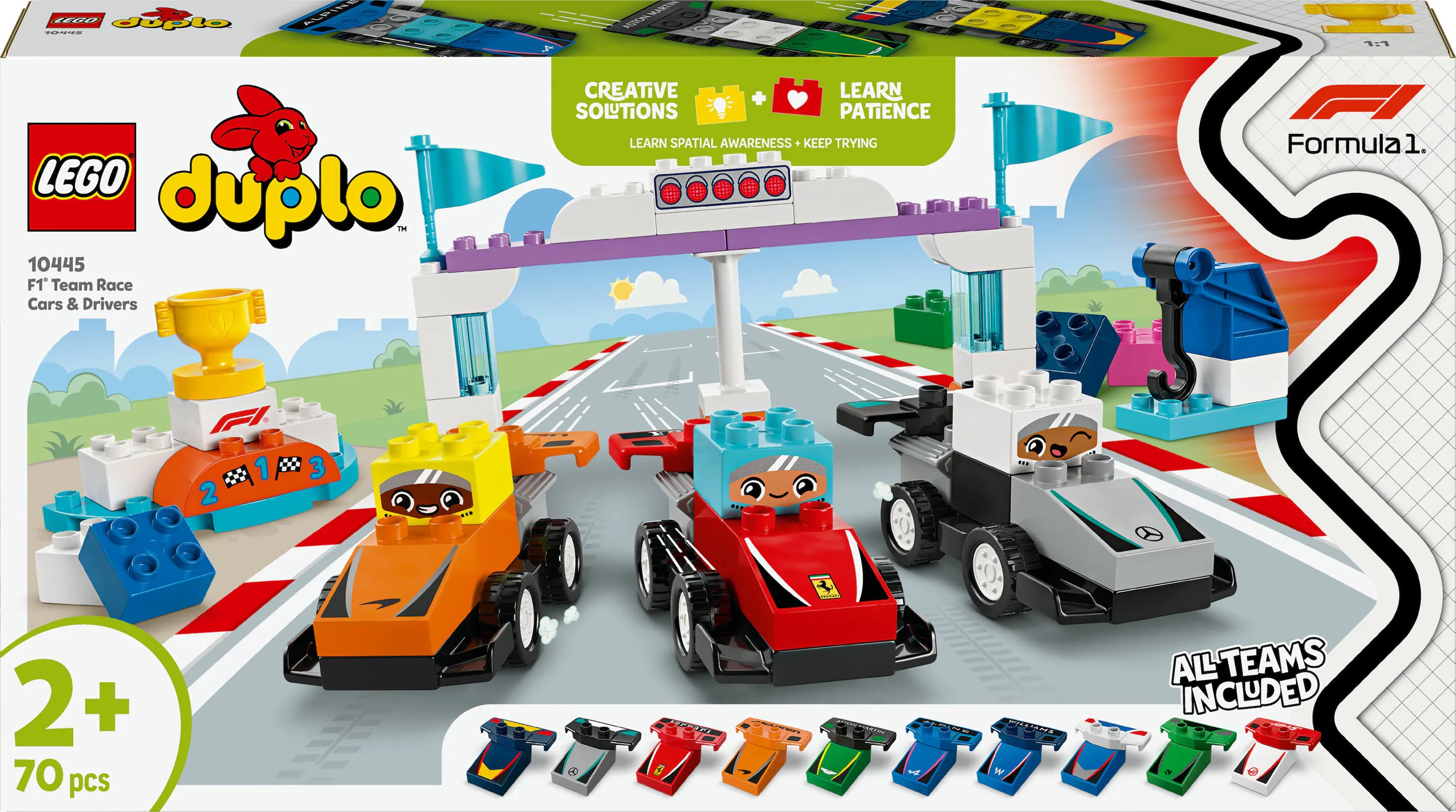 LEGO DUPLO F1 Team Rennautos mit Rennfahrern 10445