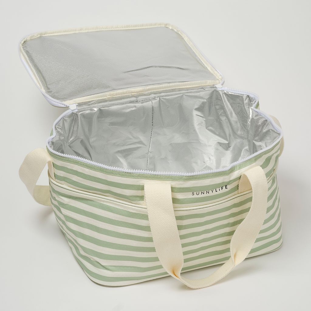 Sunnylife Light Cooler Bag Sea Sage Stripe
