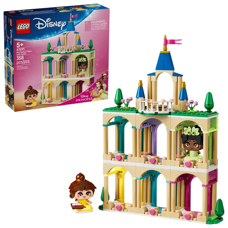 LEGO Disney™ Die Mini-Prinzessinnen Belle und Tiana mit ihrem Schloss 43291