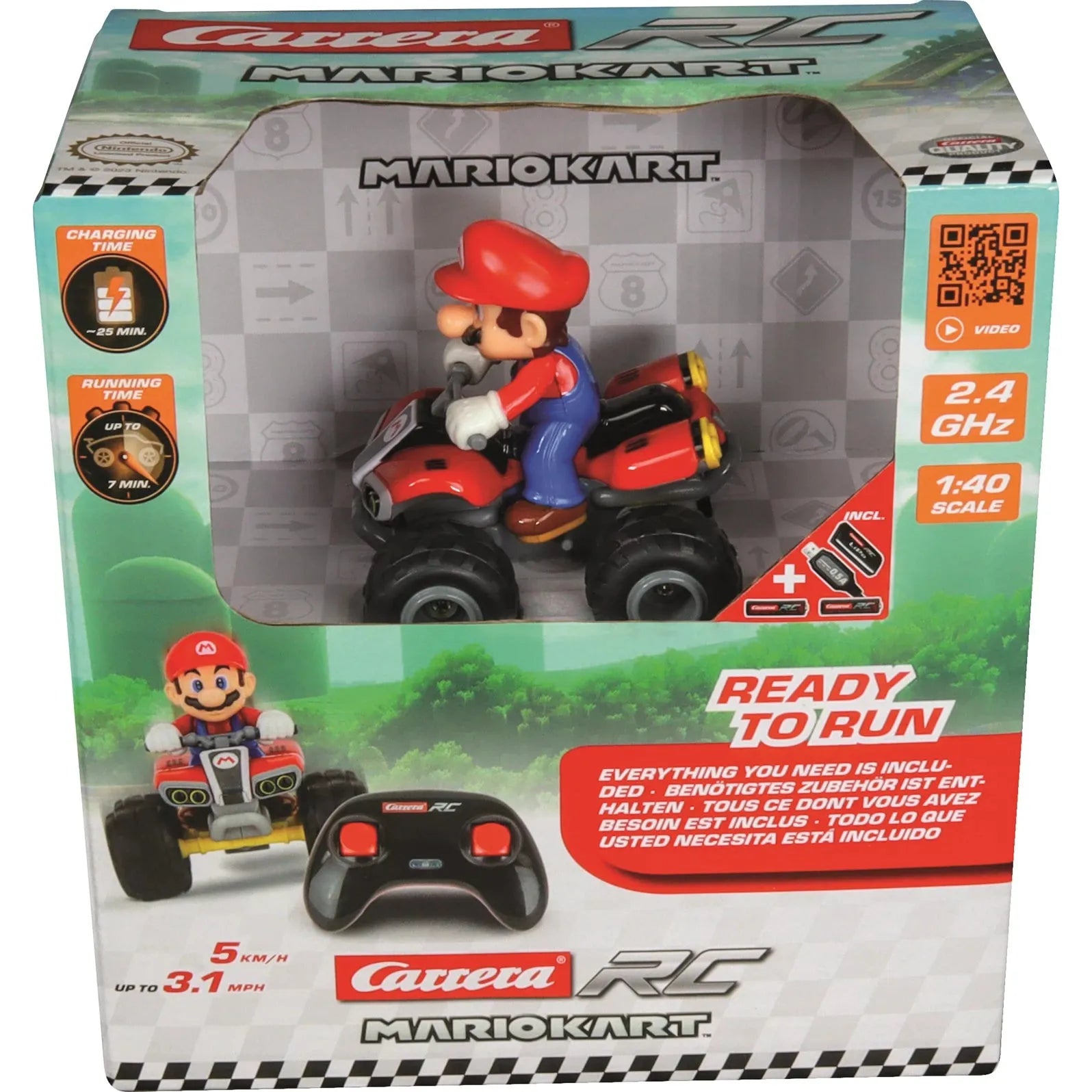 Carrera 1:40 R/C Mario Kart Quad Mario 2.4 GHz Full Function