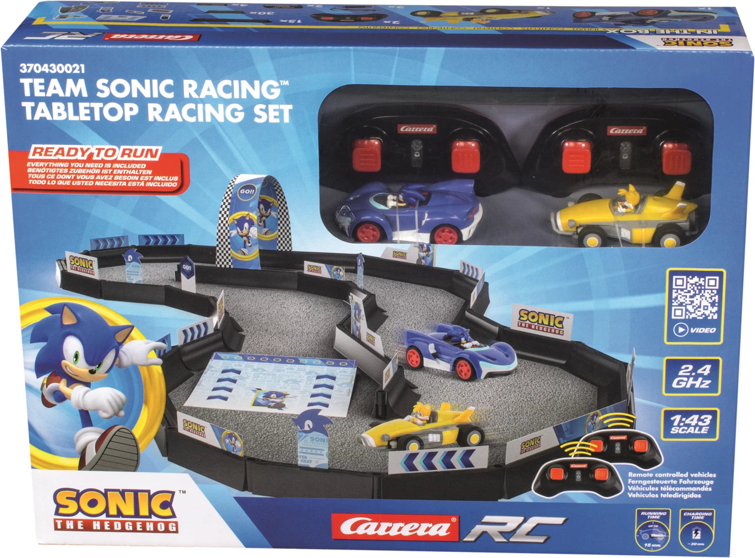 Carrera 1:43 TSR Mini RC Race Track Set Team Sonic Racing 2.4 GHz FF