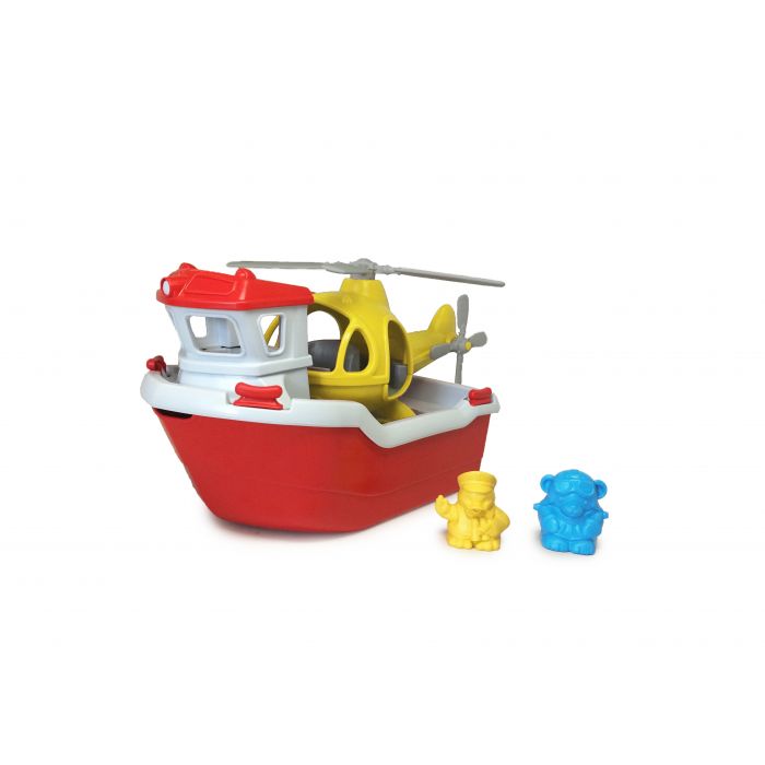 Green Toys Rescue Boat with Helicopter