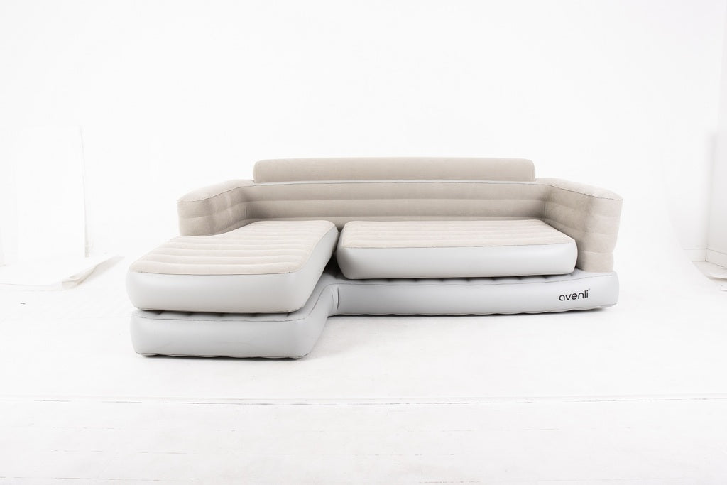 Jilong Aufblasbare Avenli Deluxe Eckcouch (beige, 250cm × 152cm × 75cm, 11kg)