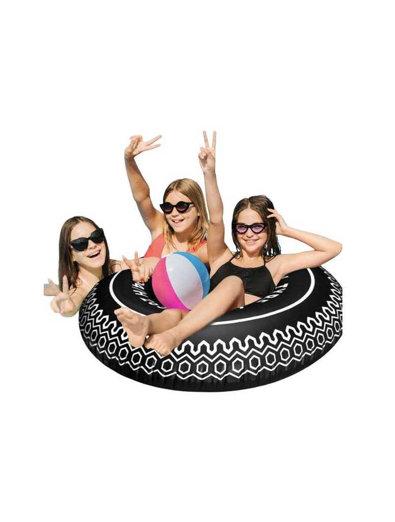 Jilong Schwimmring Autoreifen Design Tyre 12+ (schwarz weiss, ⌀115cm)