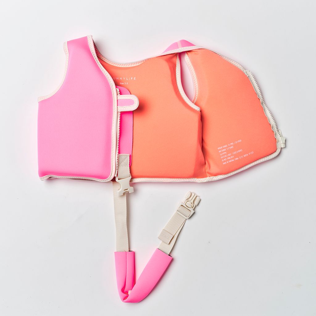 Sunnylife Schwimmweste 2-3 Poppy the Peach Neon Pink