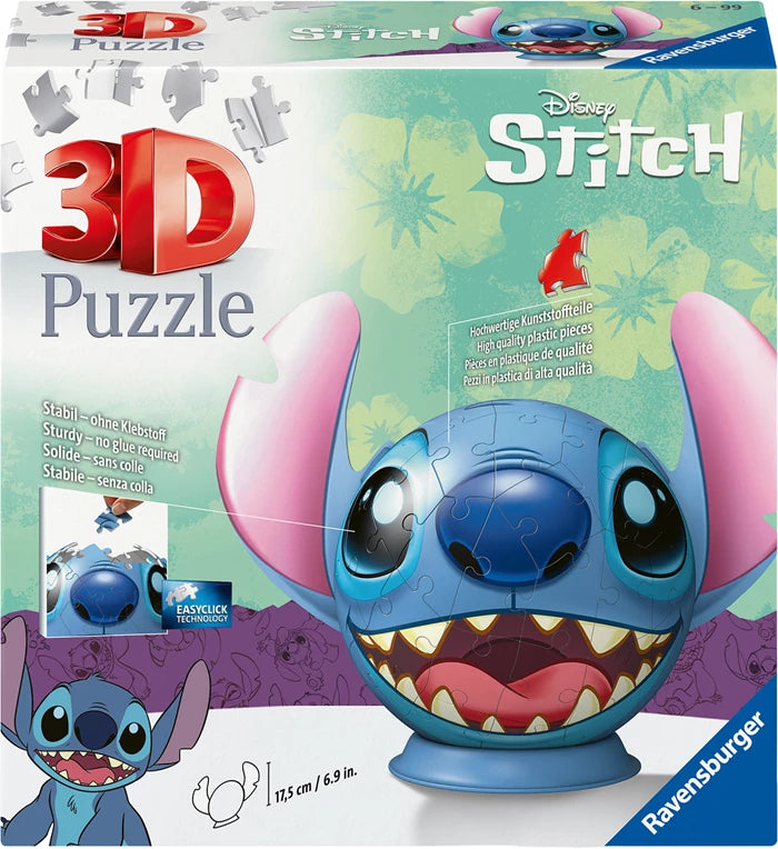 Boule puzzle Ravensburger 3D Disney Stitch 72 pièces