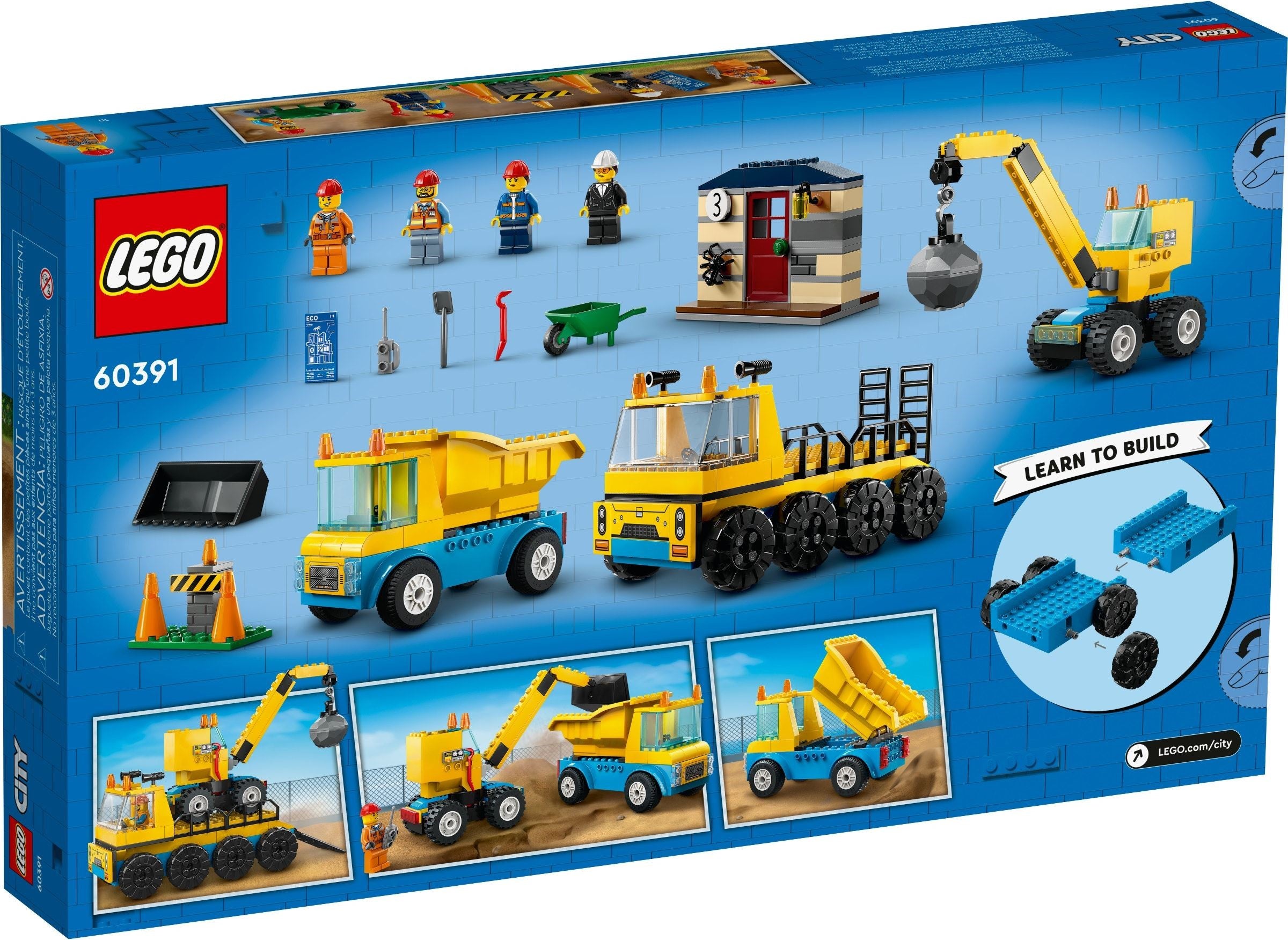 LEGO City Baufahrzeuge und Kran mit Abrissbirne 60391
