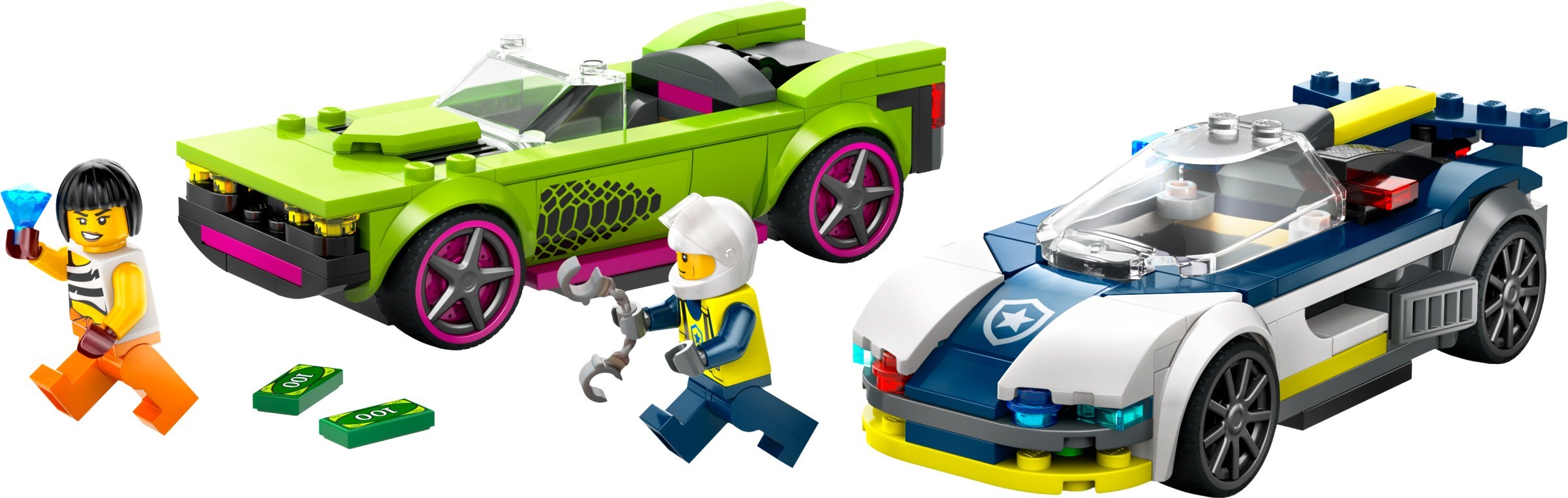 LEGO City Verfolgungsjagd mit Polizeiauto und Muscle Car 60415