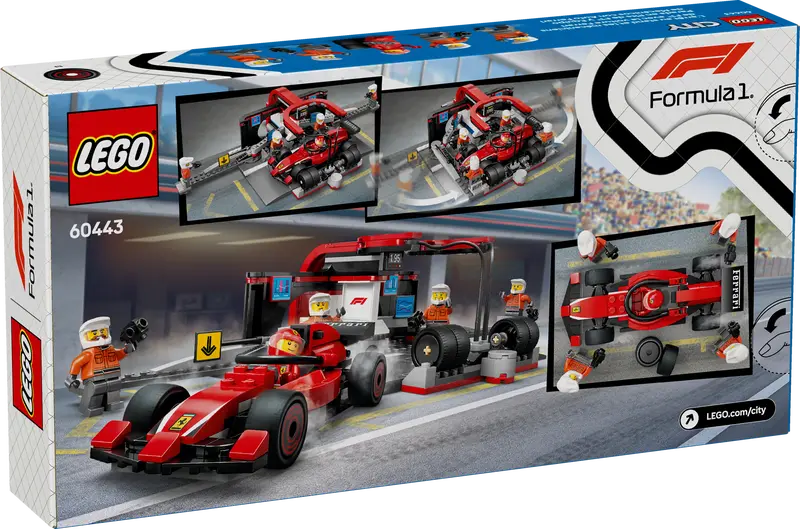 LEGO City F1 Boxenstopp mit Boxencrew und Ferrari Flitzer 60443