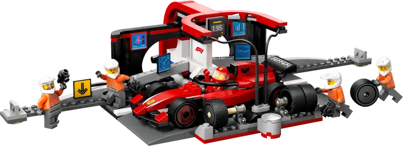 LEGO City F1 Boxenstopp mit Boxencrew und Ferrari Flitzer 60443