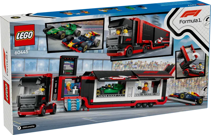 LEGO City F1 Transporter mit RB20 & AMR24 F1 Rennautos 60445