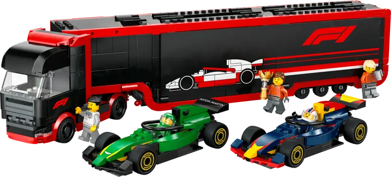 LEGO City F1 Transporter mit RB20 & AMR24 F1 Rennautos 60445