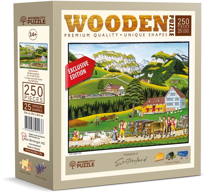 Wooden City Puzzle Holz L CH Bauernmalerei