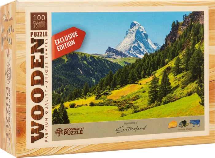Wooden City Mini-Puzzle Holz Matterhorn