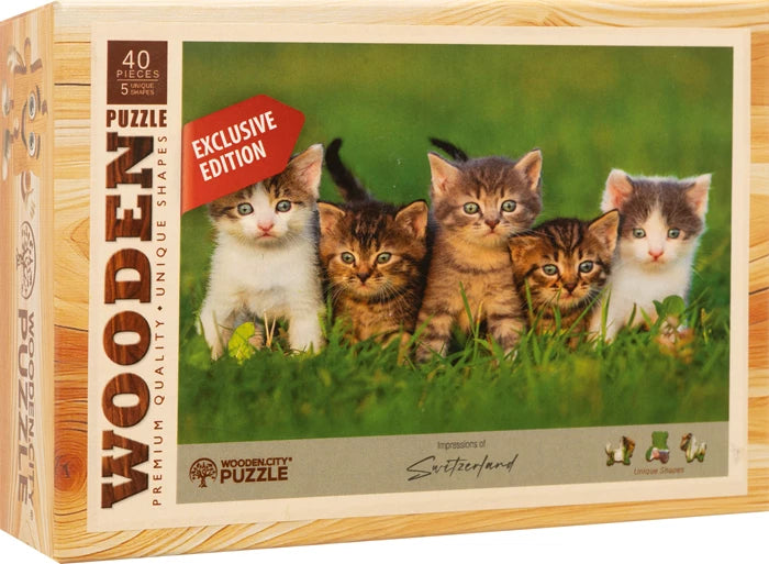 Wooden City Mini-Puzzle Holz Kätzchen