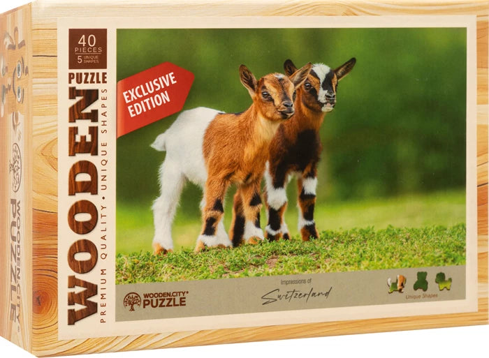 Wooden City Mini-Puzzle Holz Zicklein