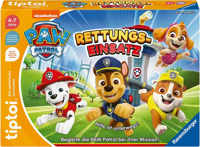 Tiptoi Paw Patrol Rettungs- Einsatz, d, Rettungsspiel, ohne Stift, 1-4 Spieler, ab 4 Jahren