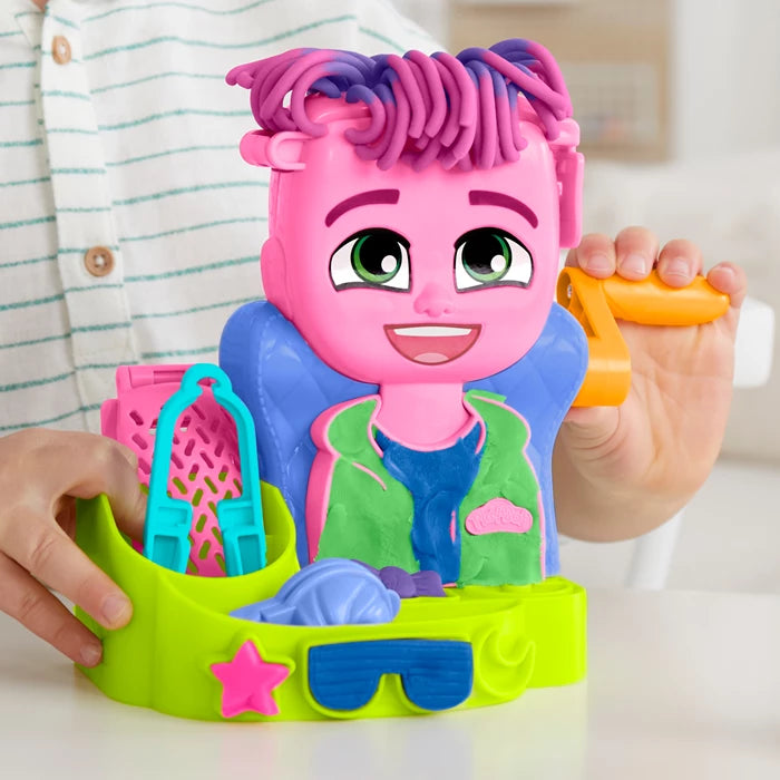 Play-Doh Wilder Friseur 6 Dosen Knete, Kopf, Schere, Accessoires, ab 3 Jahren