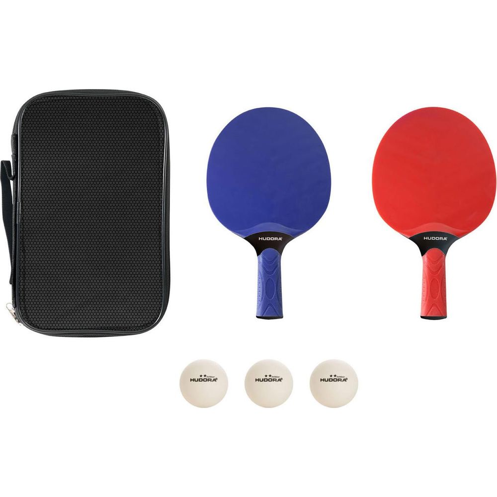 Hudora Tischtennisset Outdoor (rot/blau)