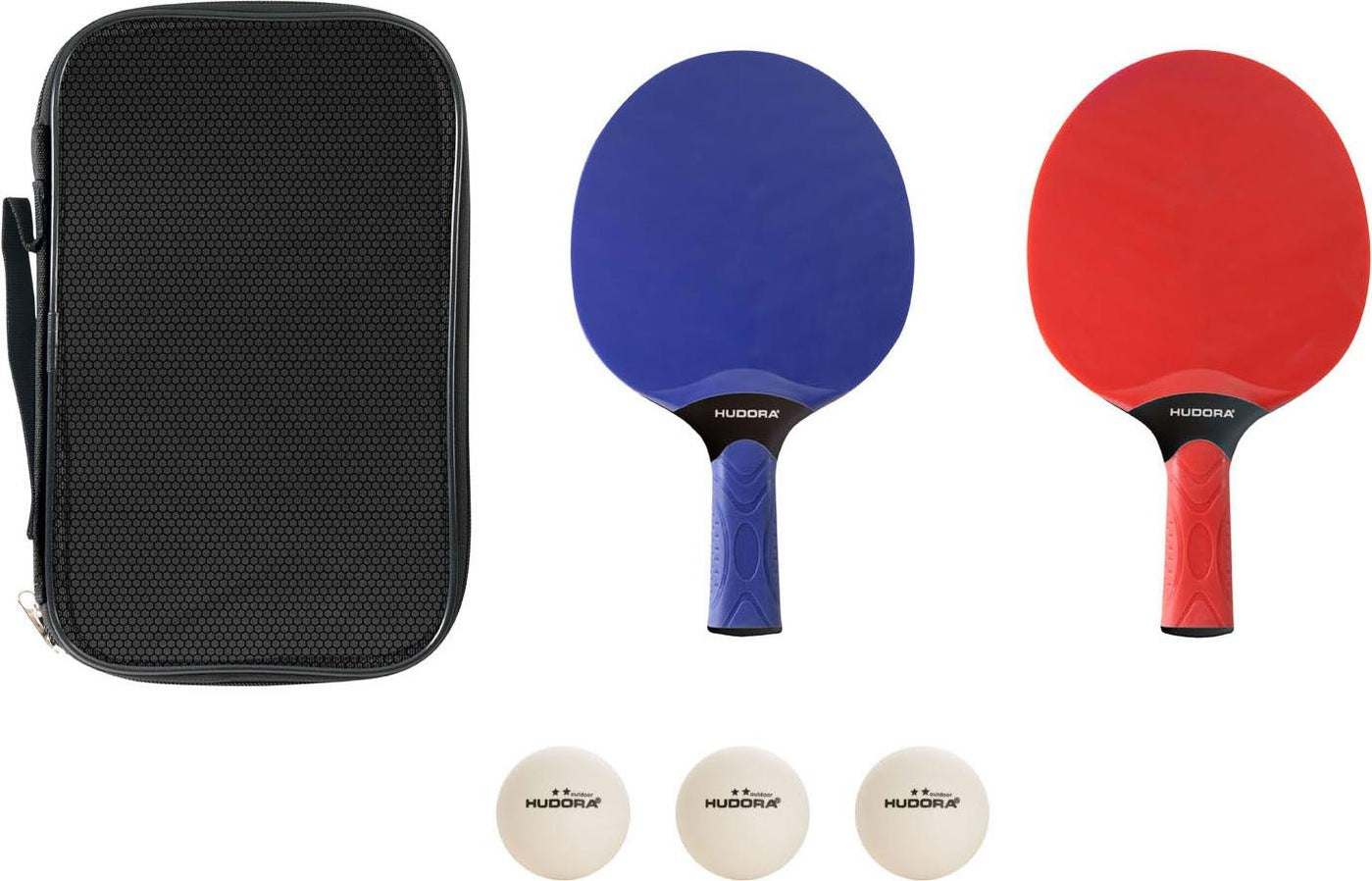 Hudora Tischtennisset Outdoor (rot/blau)