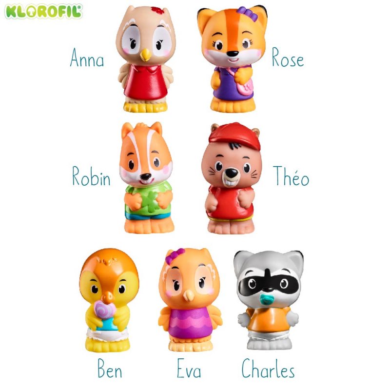 Klorofil 7er-Set Figuren der Familie Klorofil