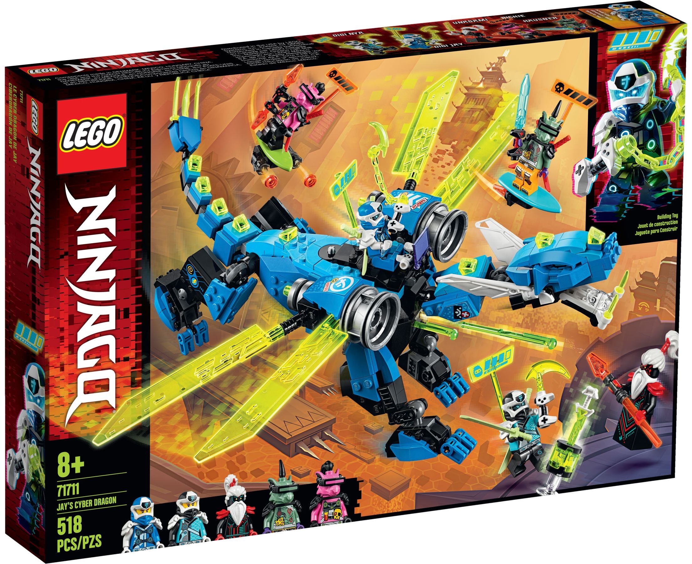 LEGO NINJAGO Bauspielzeug Jays Cyber-Drache 71711
